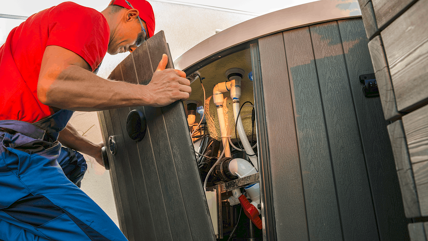 Hot tub engineer at work - Request A Quote