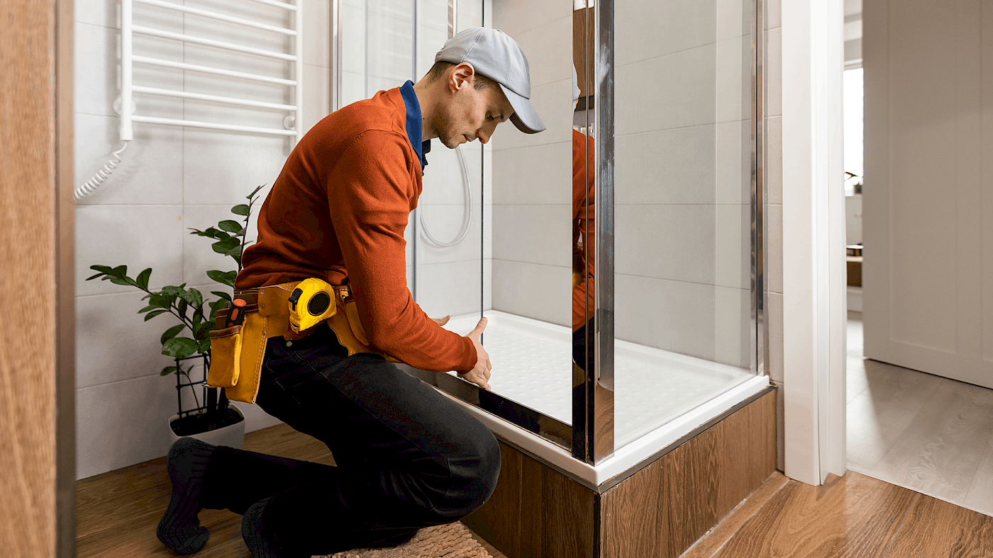 Wet room installation with tiled floor drainage - request a quote