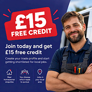 £15 free credit. Get your first trade job lead free